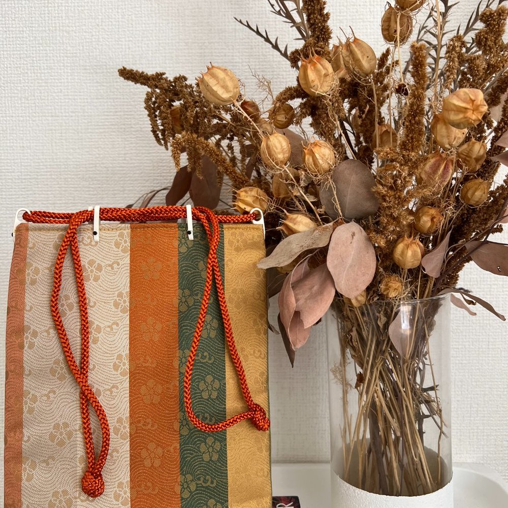 Rectangular Japanese Drawstring Bag (Kinchaku ), … - image 3